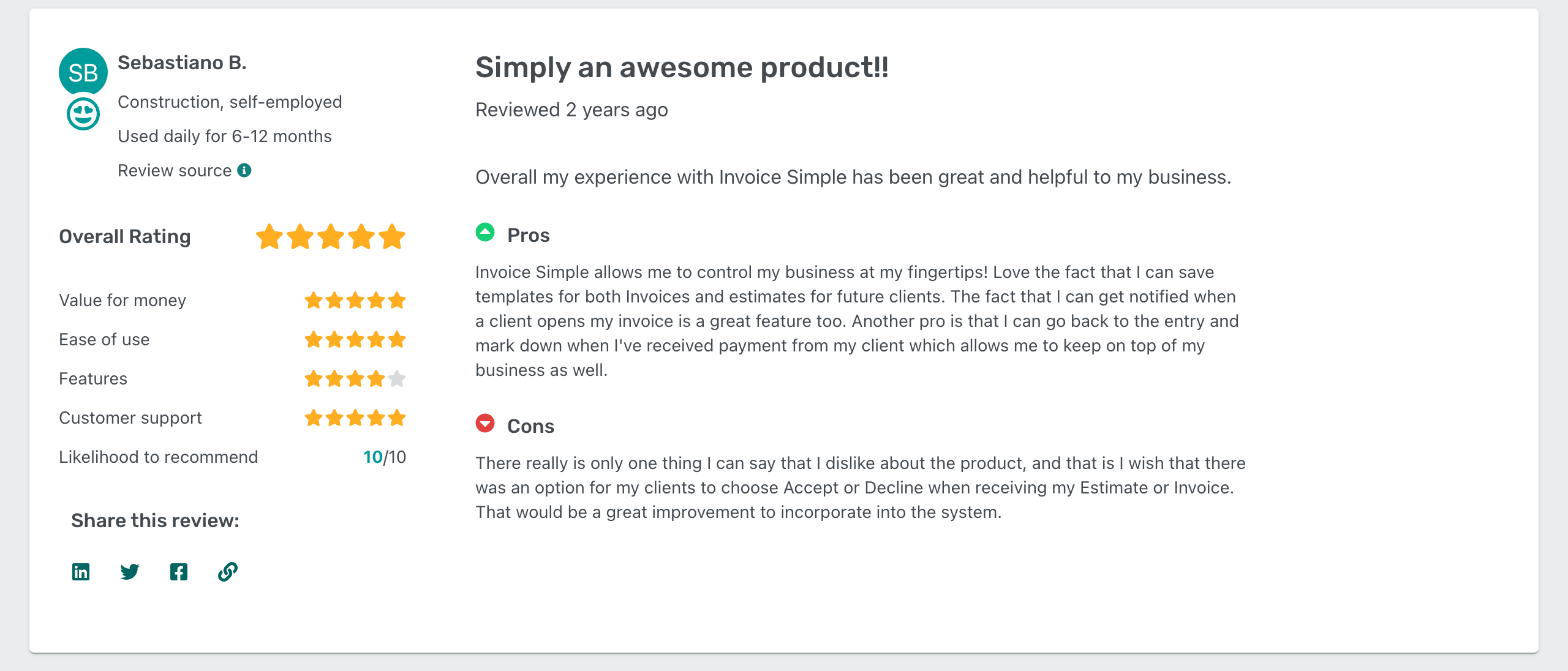 Invoicesimple good review