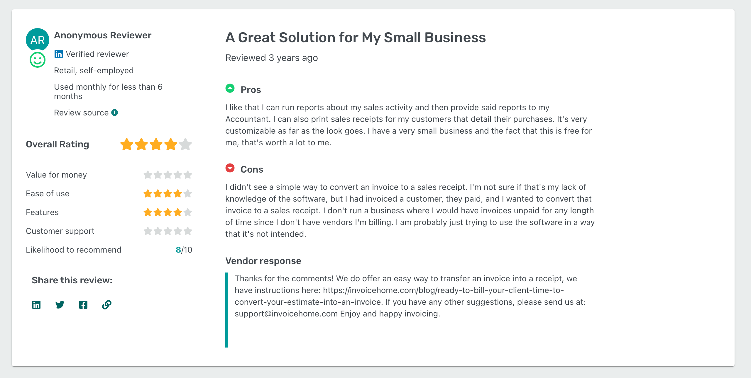 Invoicehome bad review