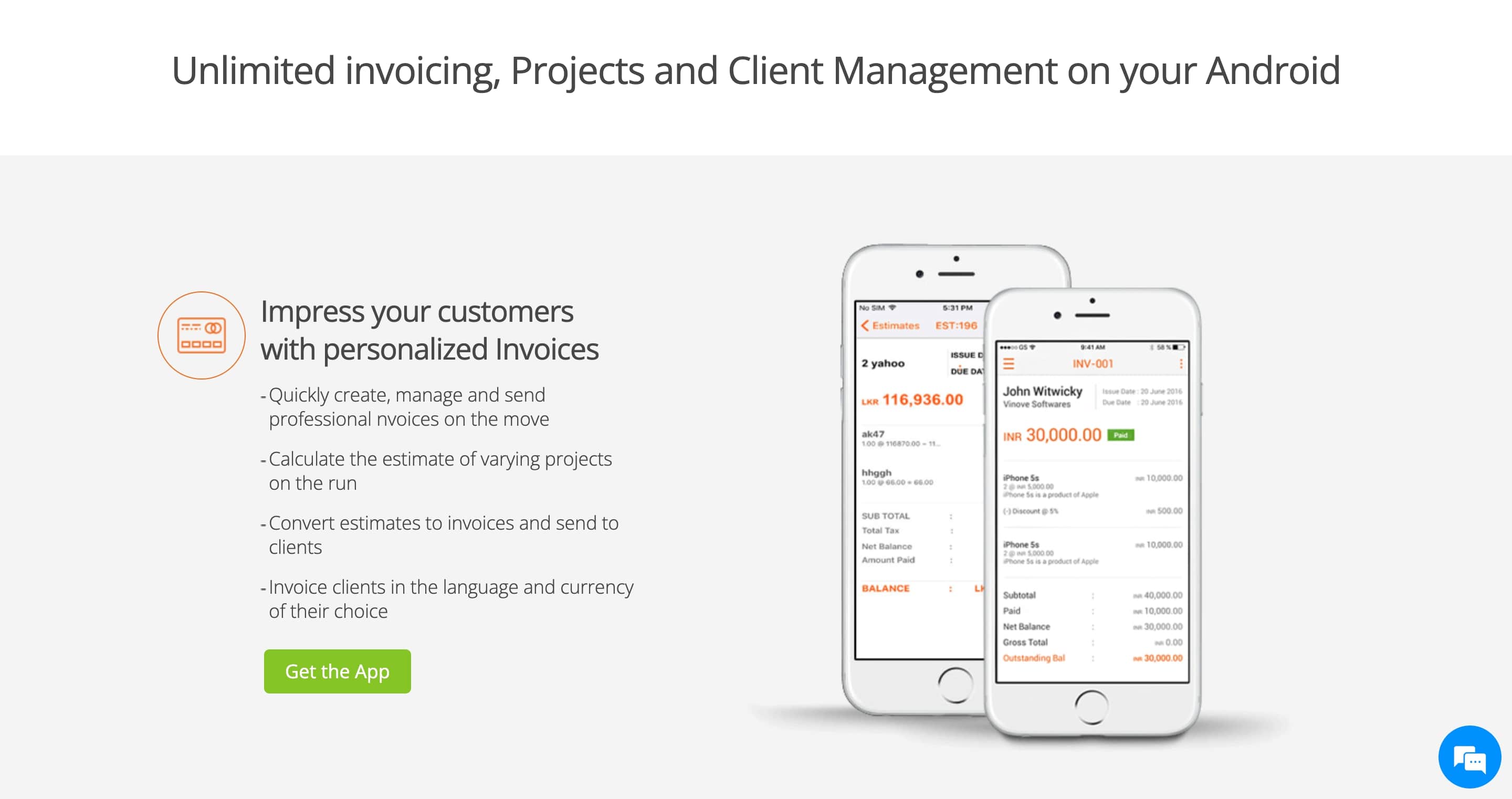 Invoicera mobile app