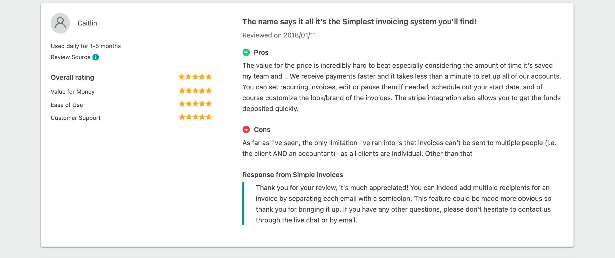 simpleinvoices good review