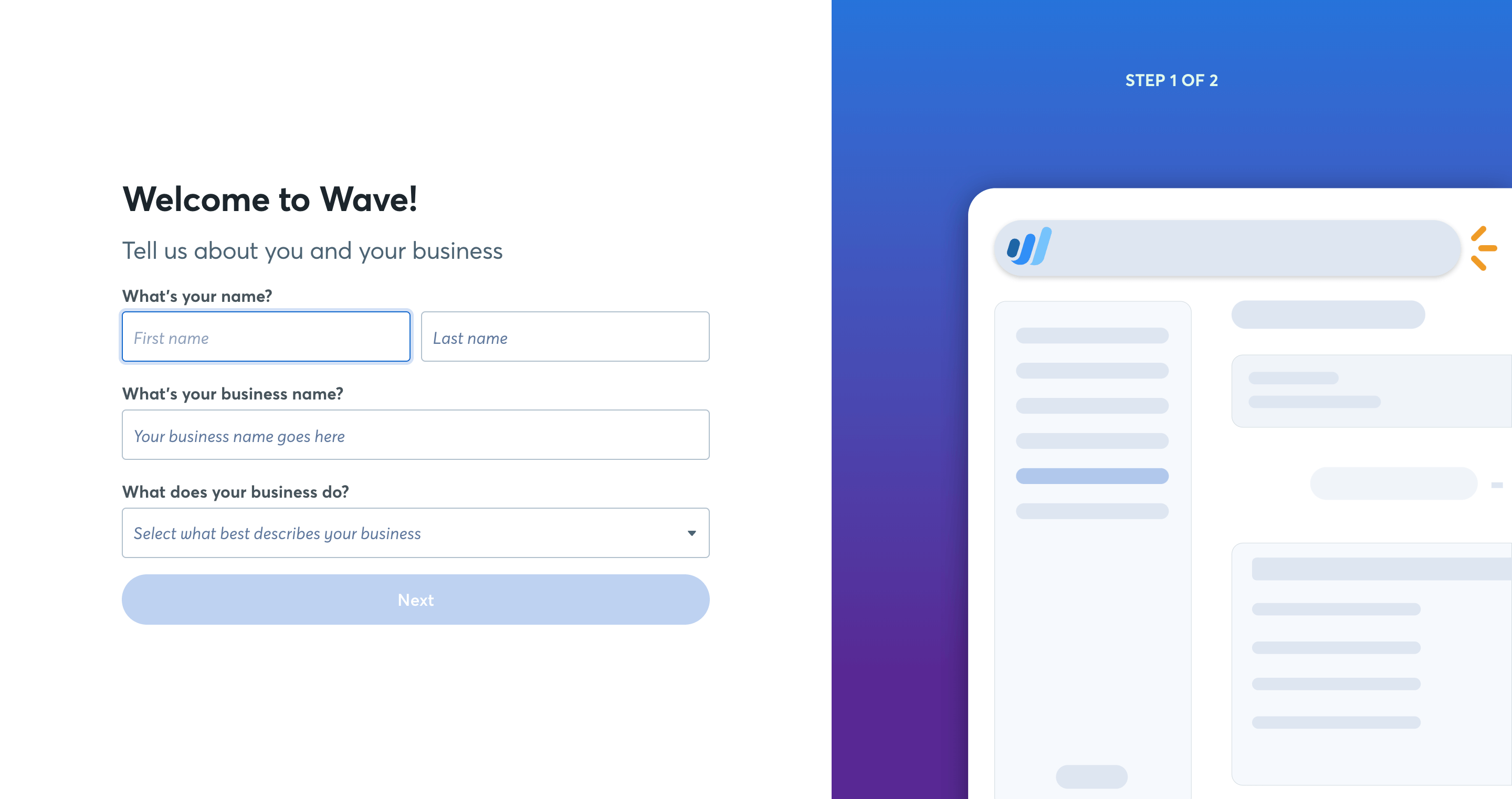 Waveapps signup
