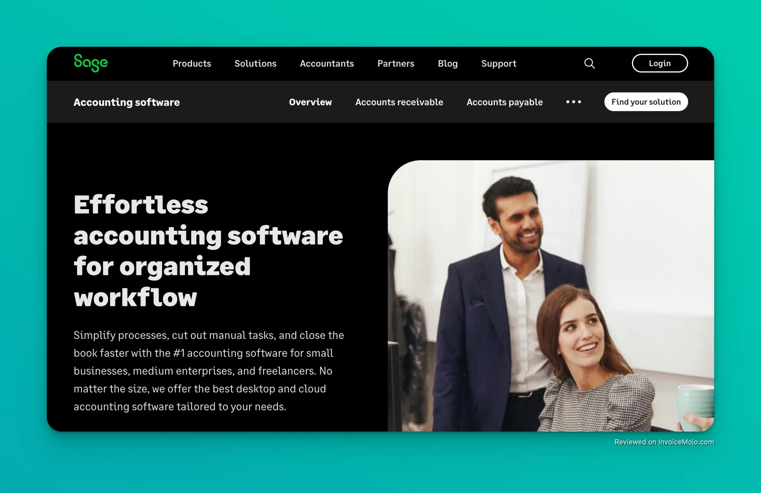 Screenshot of Sage Accounting website