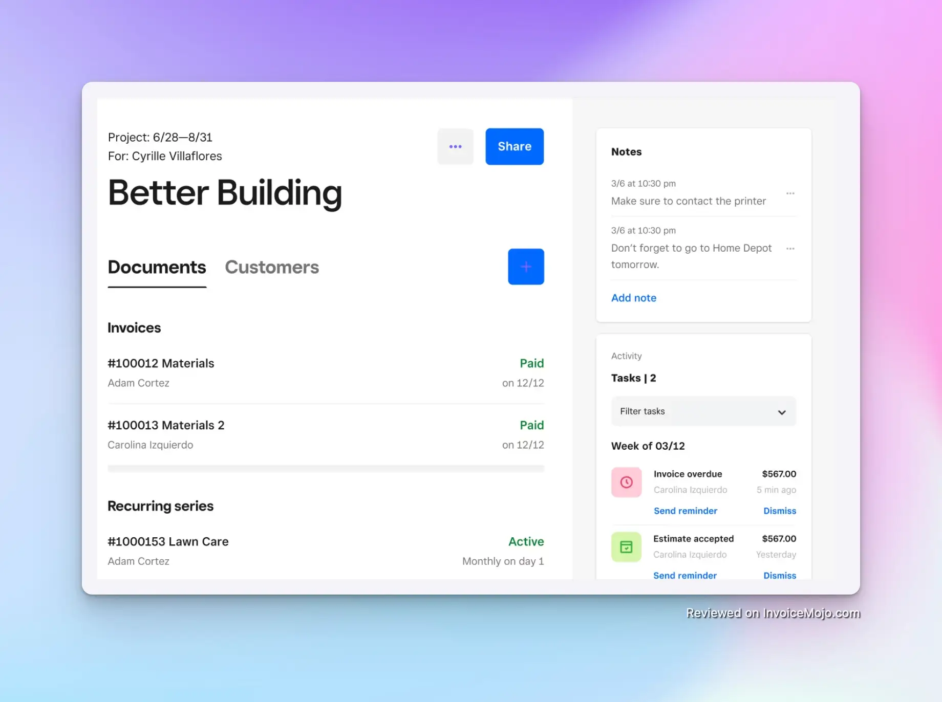 Managing projects with Square