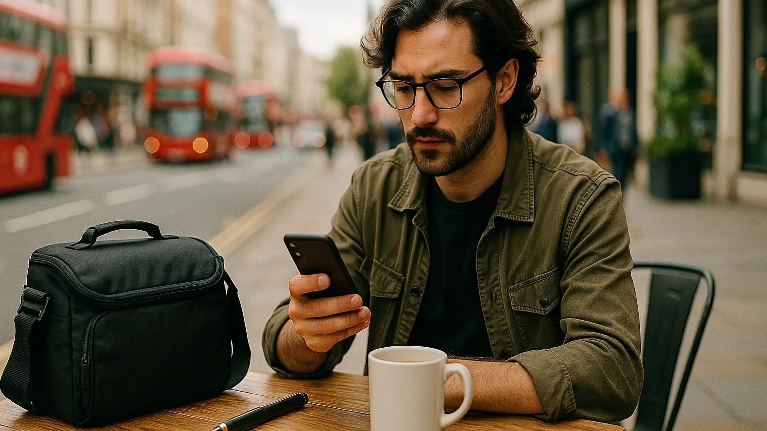Photographer sending an invoice on mobile