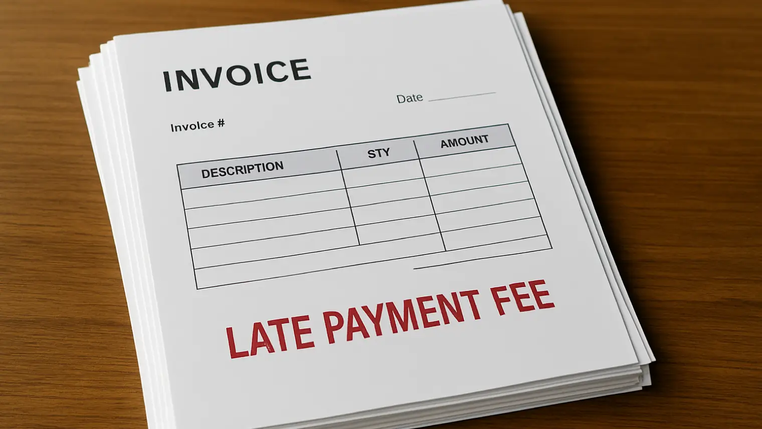 Stack invoices with late fee