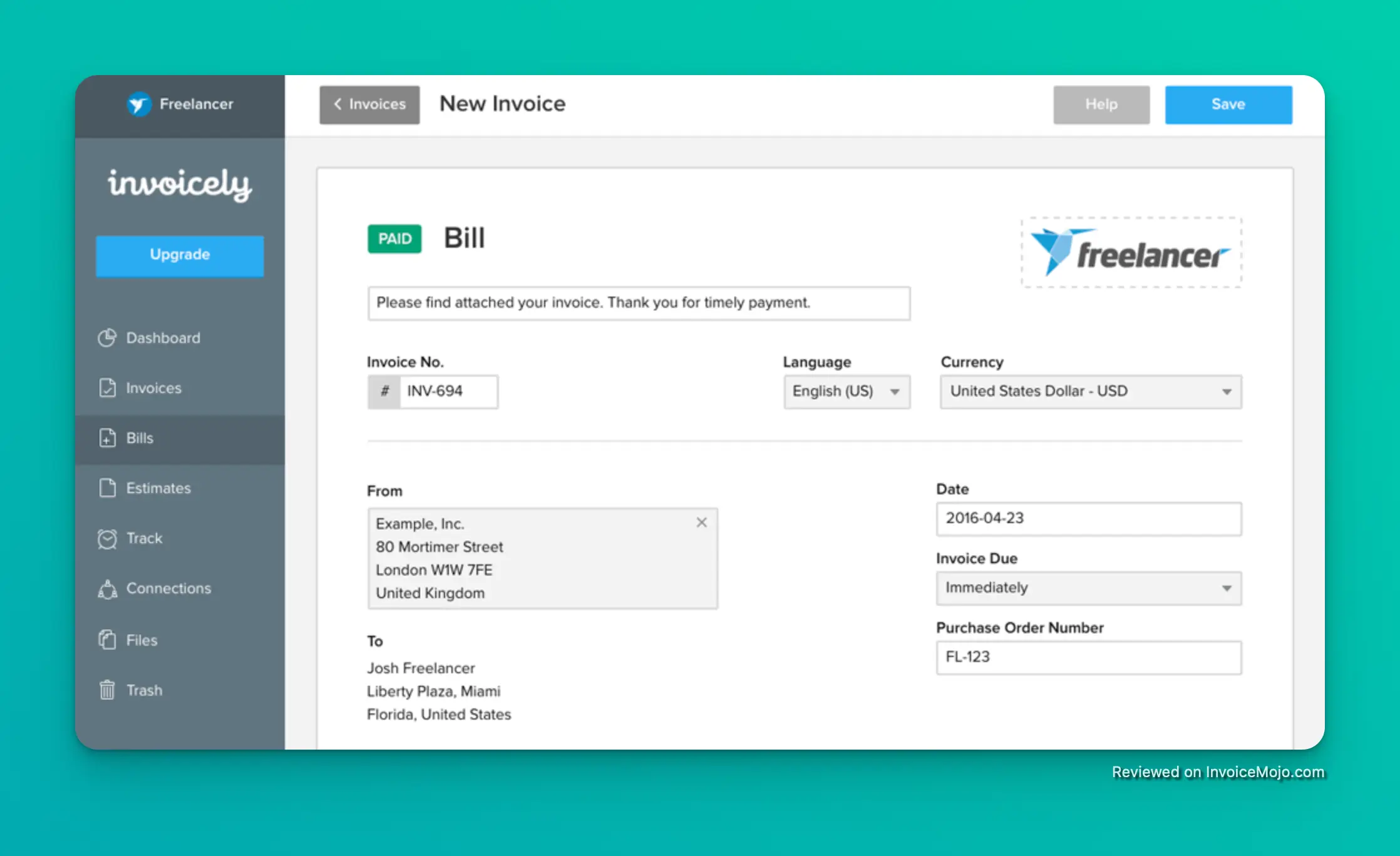 Invoicely screenshot