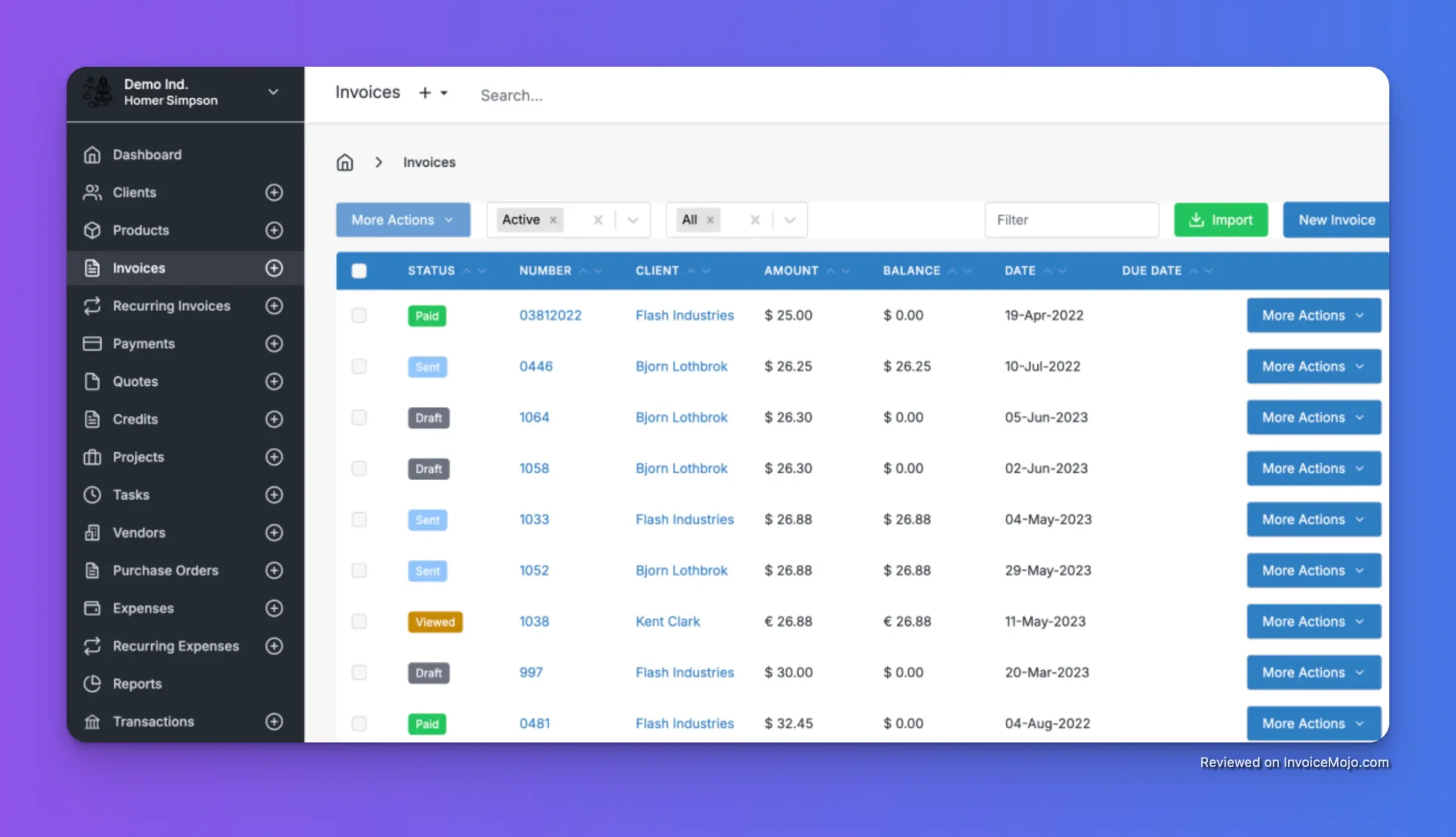 Invoiceninja screenshot